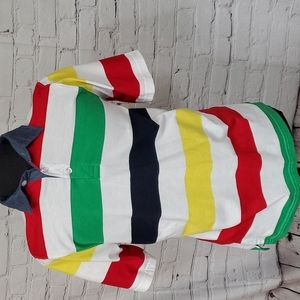 Short sleeve, multi-colored polo shirt